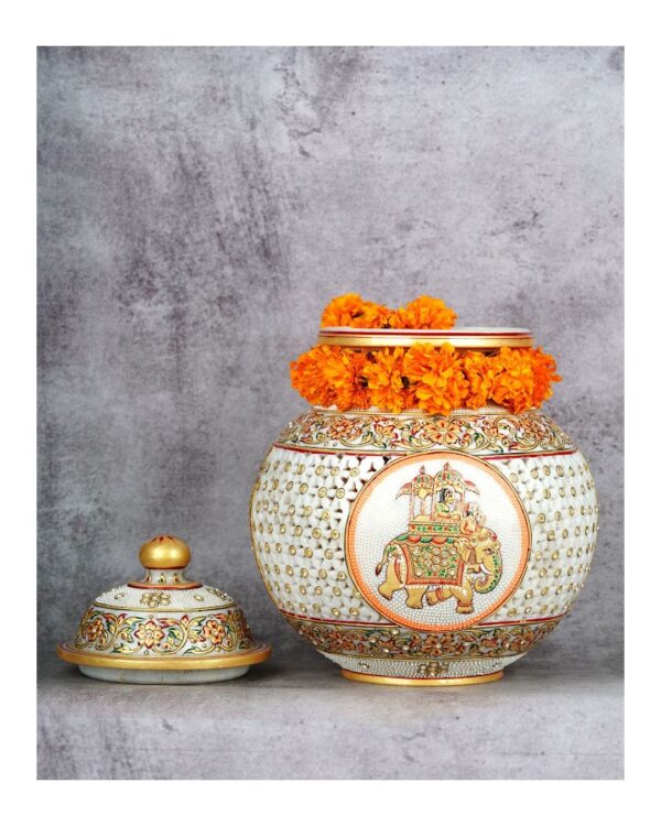 Handcrafted Fine Work Marble Pot