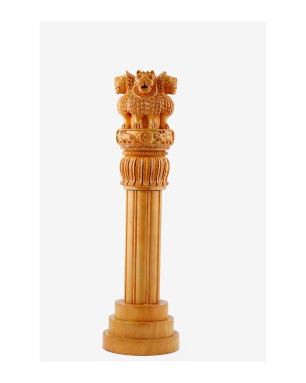 Ashok Stambh Hand-Carved Wooden Sculpture - Image 2